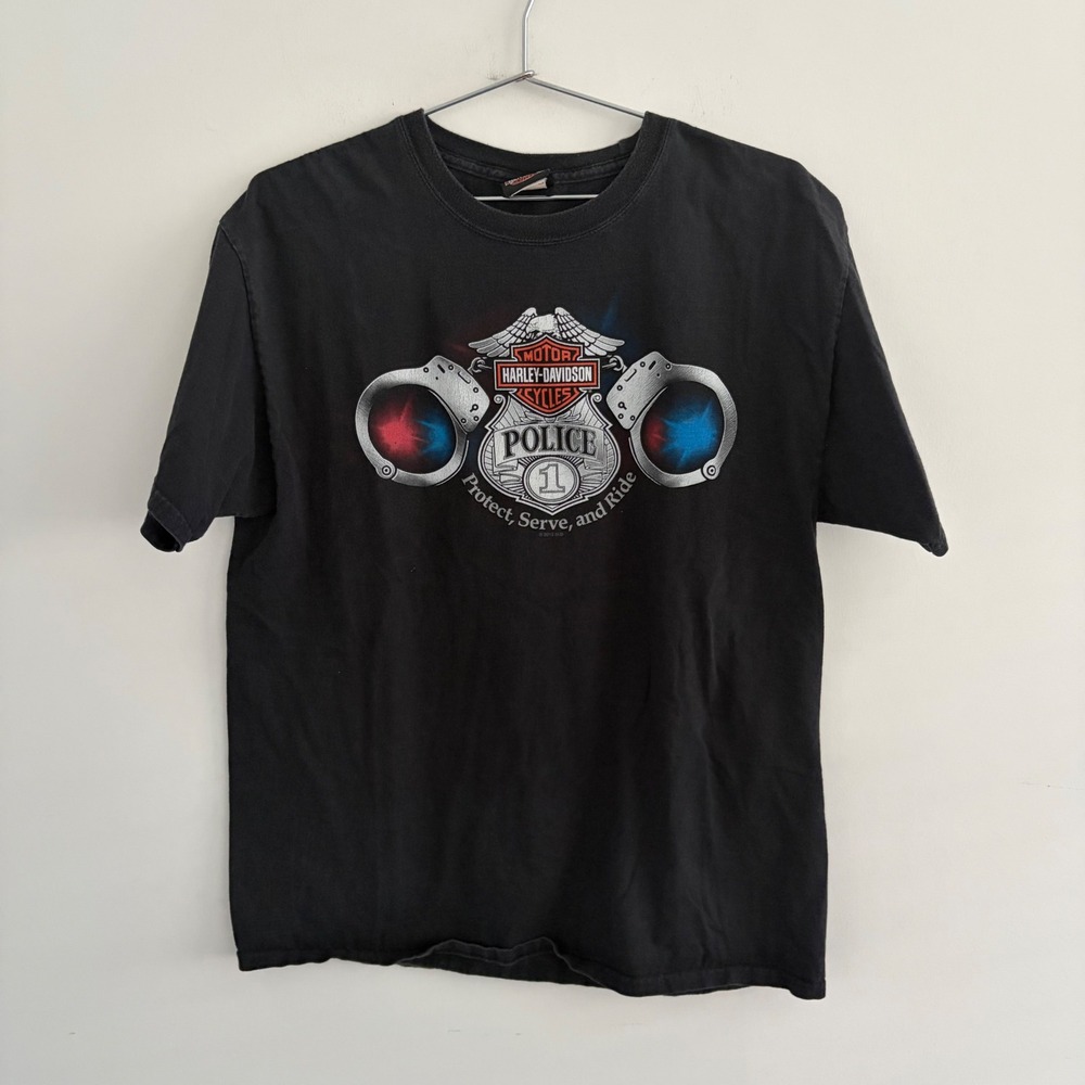 Harley Davidson Police Protect Serve and Ride Gateway St Louis T Shirt Black
